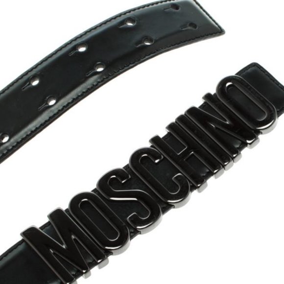RARE 1.75 wide Moschino logo-lettering belt Size M/L NEW display picture 1